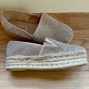 Steve Madden sparkle embellished platform espadrilles